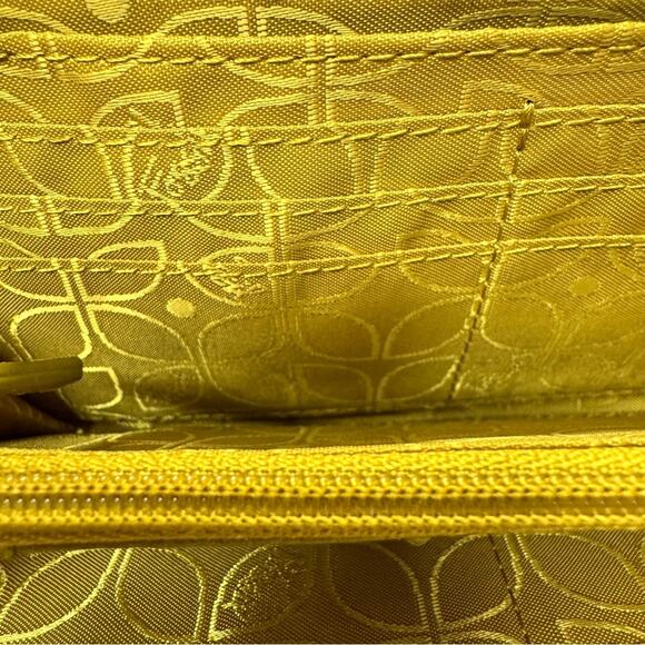 Fossil Green Leather Marlow Maddox Zip Clutch Wallet Boho Classic - Picture 8 of 9